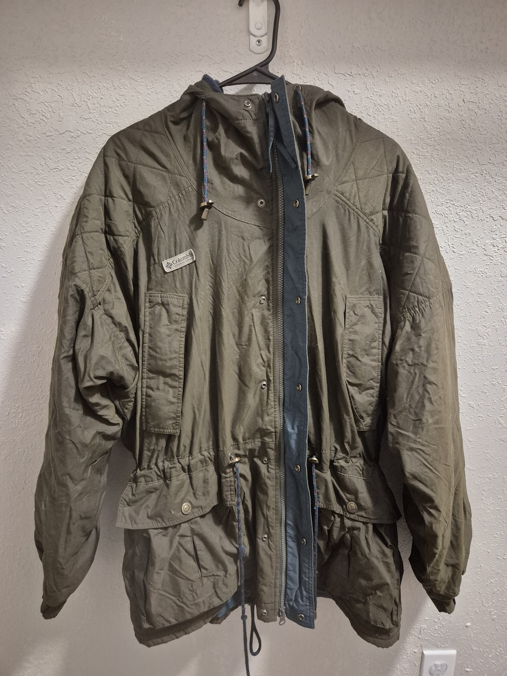 VTG 90s Columbia Quilted Mountain Parka Jacket Green Men L